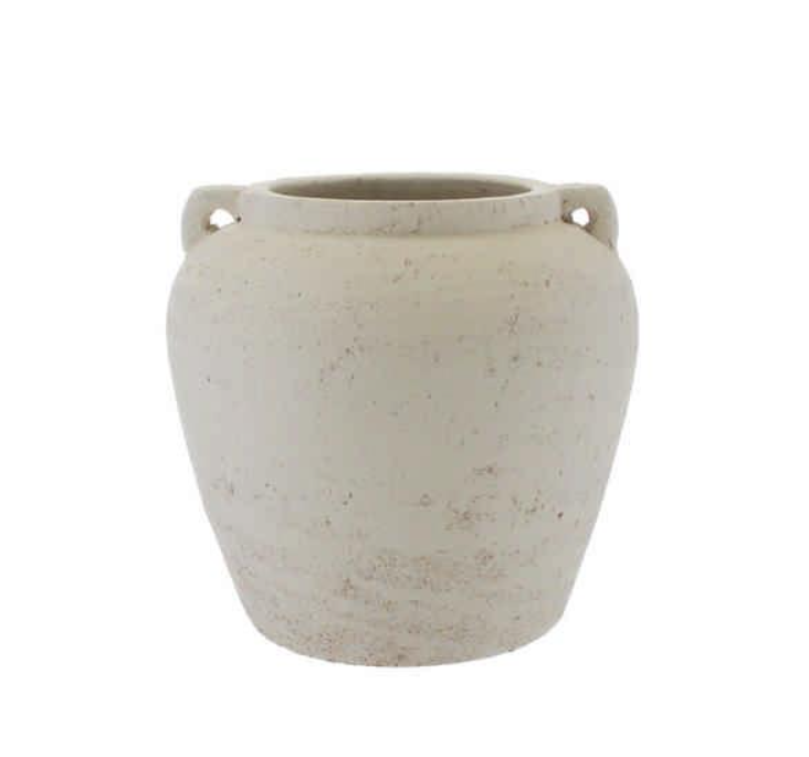 30cm White Terracotta Vase