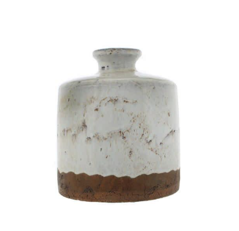 18cm Aged Dark Brown Vase