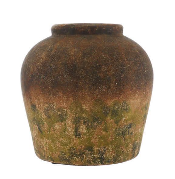 39cm Aged Effect Terracotta Vase