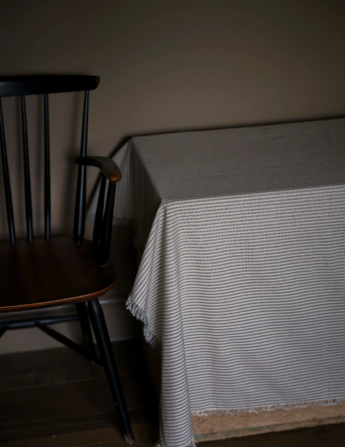 Navy Ticking Stripe Tablecloth 140x240cm