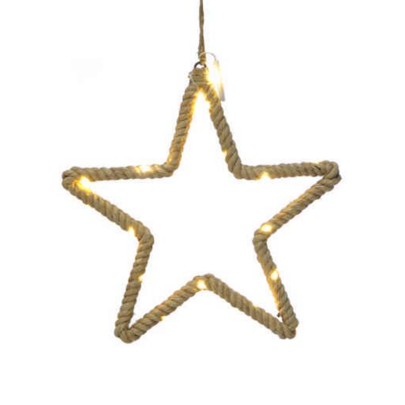 35CM Lit Rope Star
