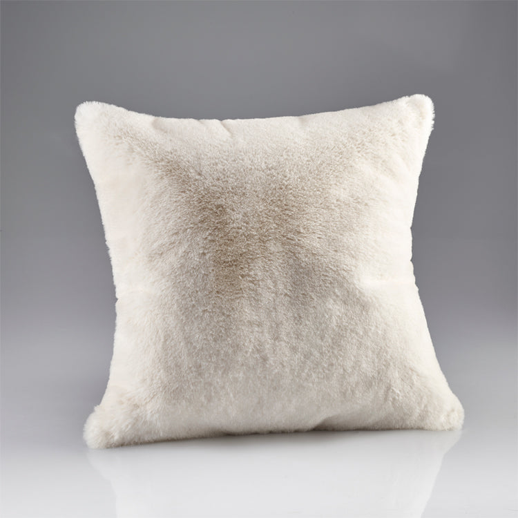 Faux Fur Cream Plush Cushion 58x58CM