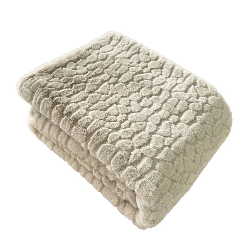 Taupe Pebble Faux Fur Throw 150x200cm