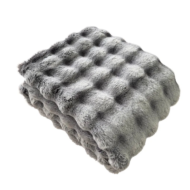 Silver Grid Faux Fur Throw 150x200cm