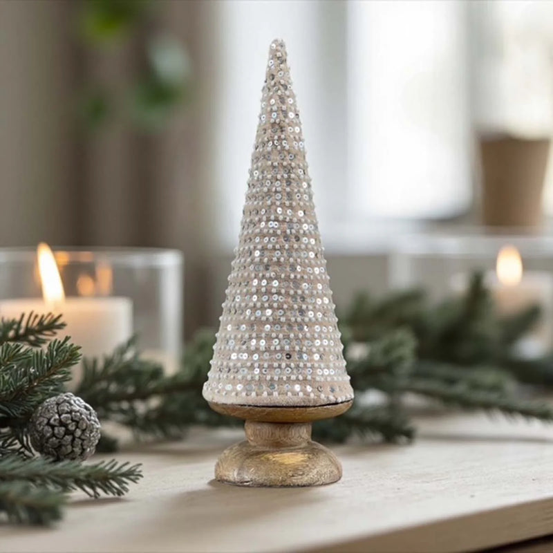 Natural Fabric Sequinned Tree