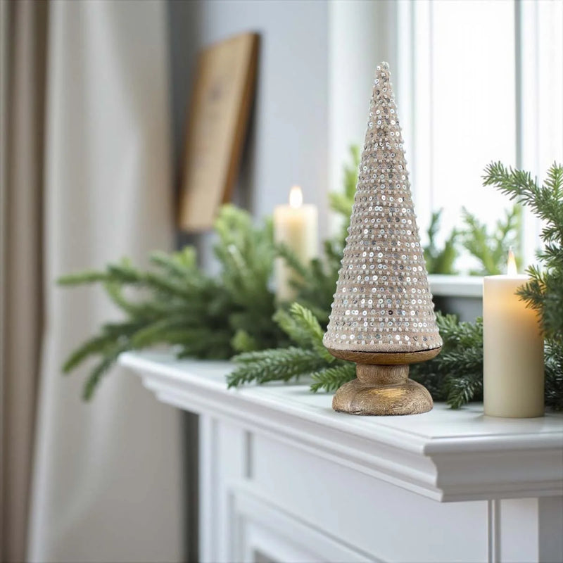 Natural Fabric Sequinned Tree