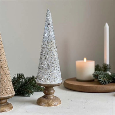 White Fabric Sequinned Tree