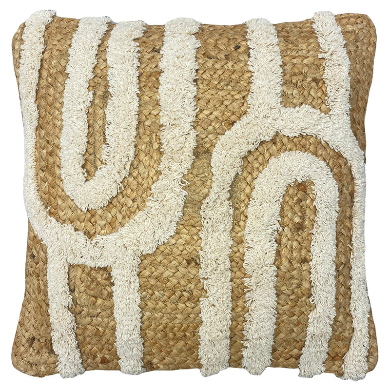 Natural Jute Tufted Cushion