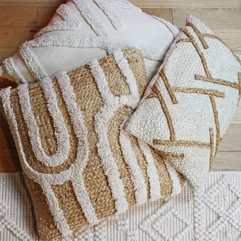 Natural Jute Tufted Cushion