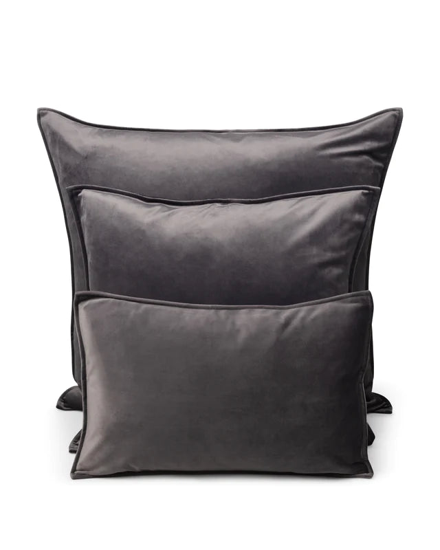 Charcoal Square Velvet Cushion