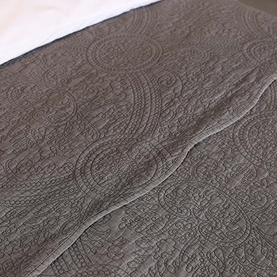Large Grey Detailed Bedspread