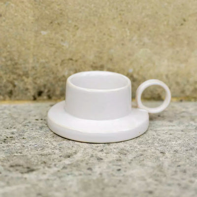 Small Cream Ceramic Tealight Holder