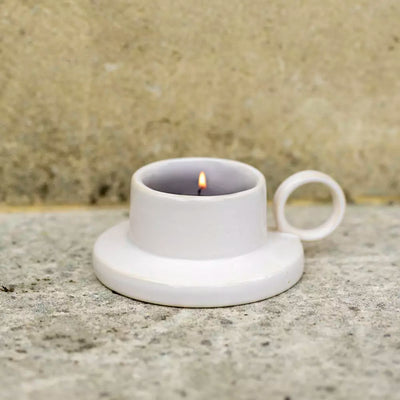 Small Cream Ceramic Tealight Holder