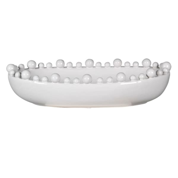 White Oval Bobble Bowl