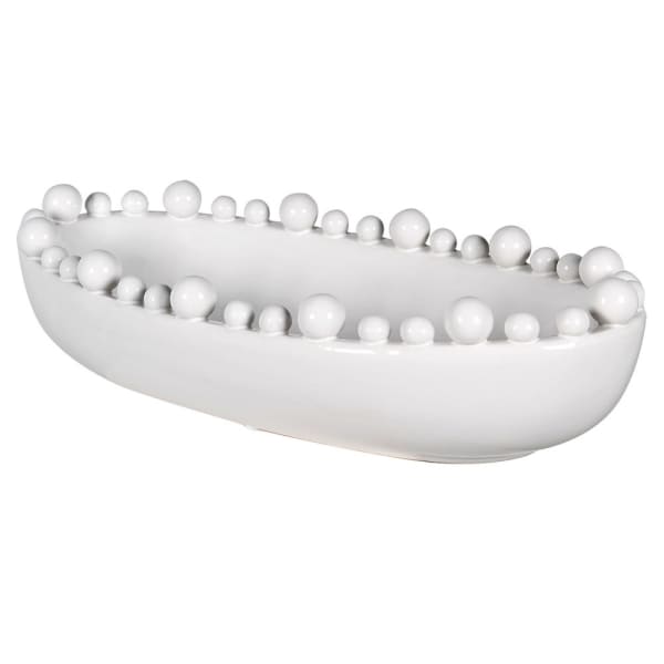 White Oval Bobble Bowl