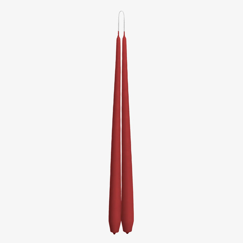 S/2 Winter Red Tapered Dinner Candles
