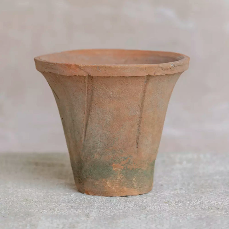 Antiqued Redstone Trumpet Pot 20x17cm