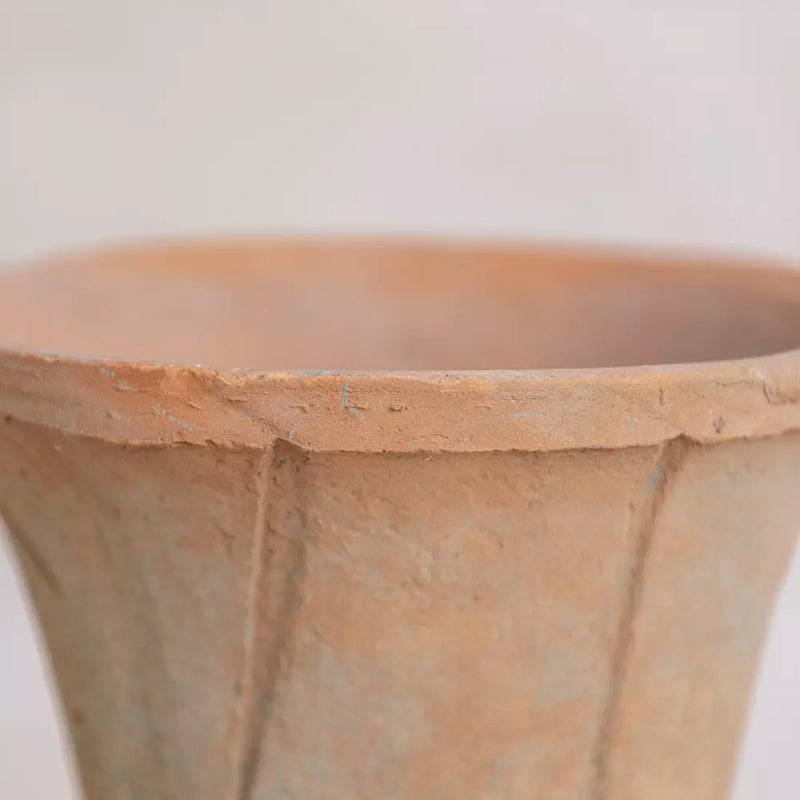 Antiqued Redstone Trumpet Pot 20x17cm