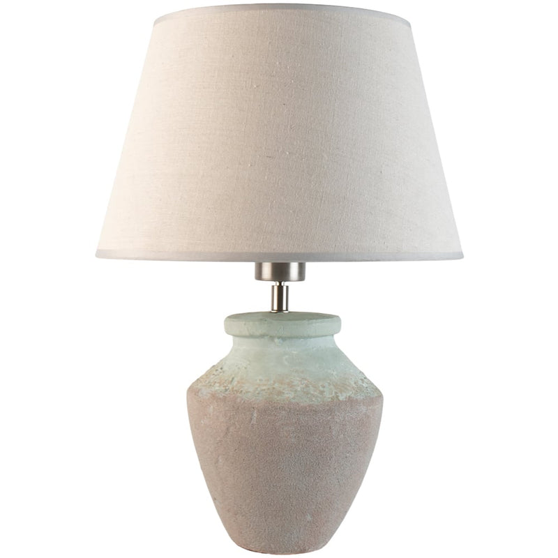 June Beige Stoneware Table Lamp W/Shade