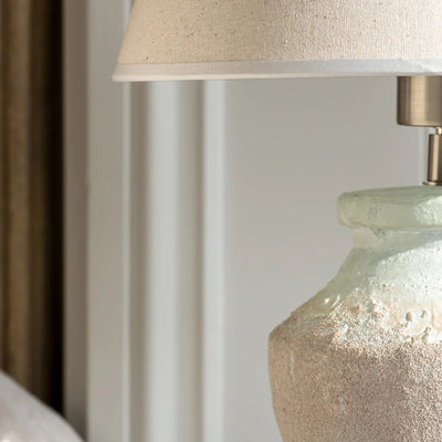 June Beige Stoneware Table Lamp W/Shade