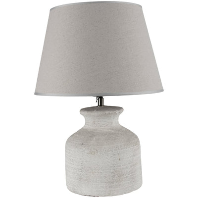 Cream Stoneware Table Lamp W/Shade