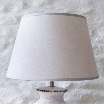 Rustic White Ceramic Lamp W/Shade