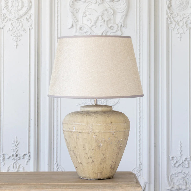 Taupe Ceramic Lamp W/Shade