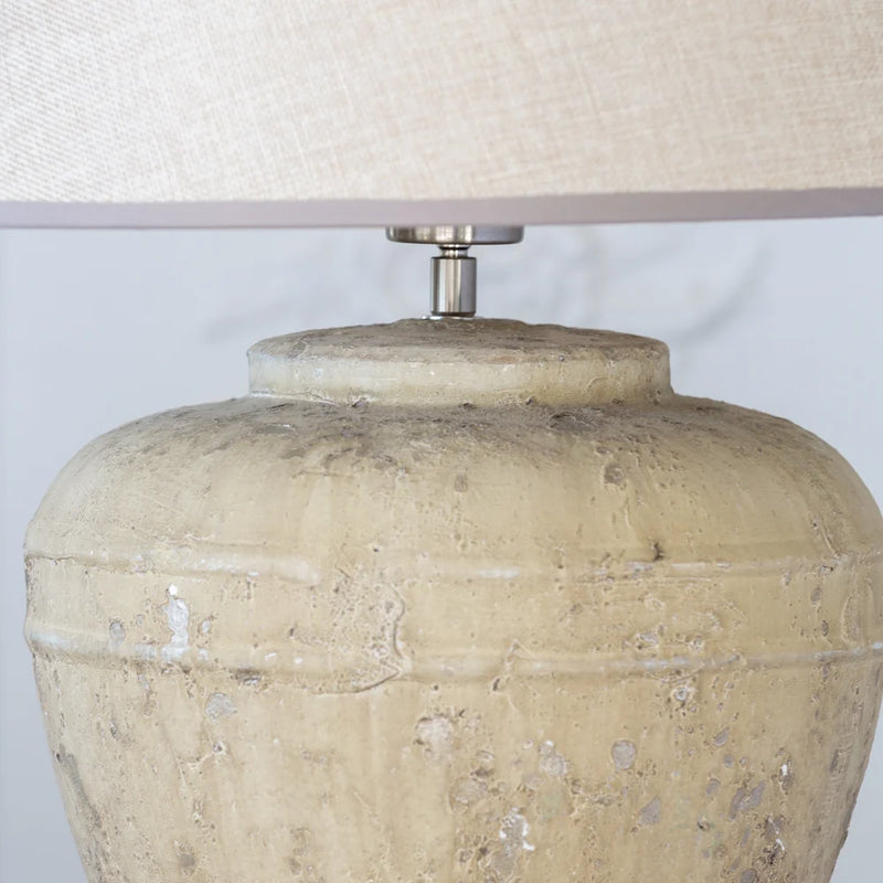 Taupe Ceramic Lamp W/Shade