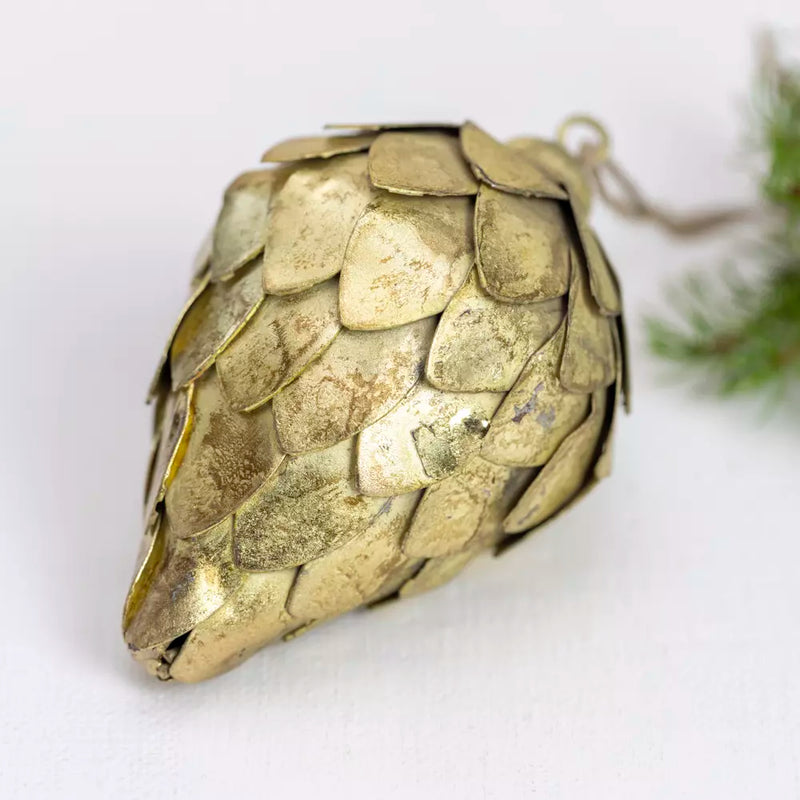Large Antique Gold Fir Decoration