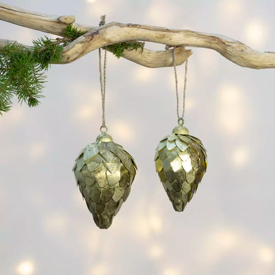 Large Antique Gold Fir Decoration