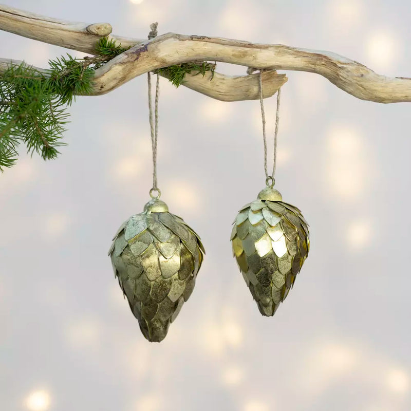 Large Antique Gold Fir Decoration