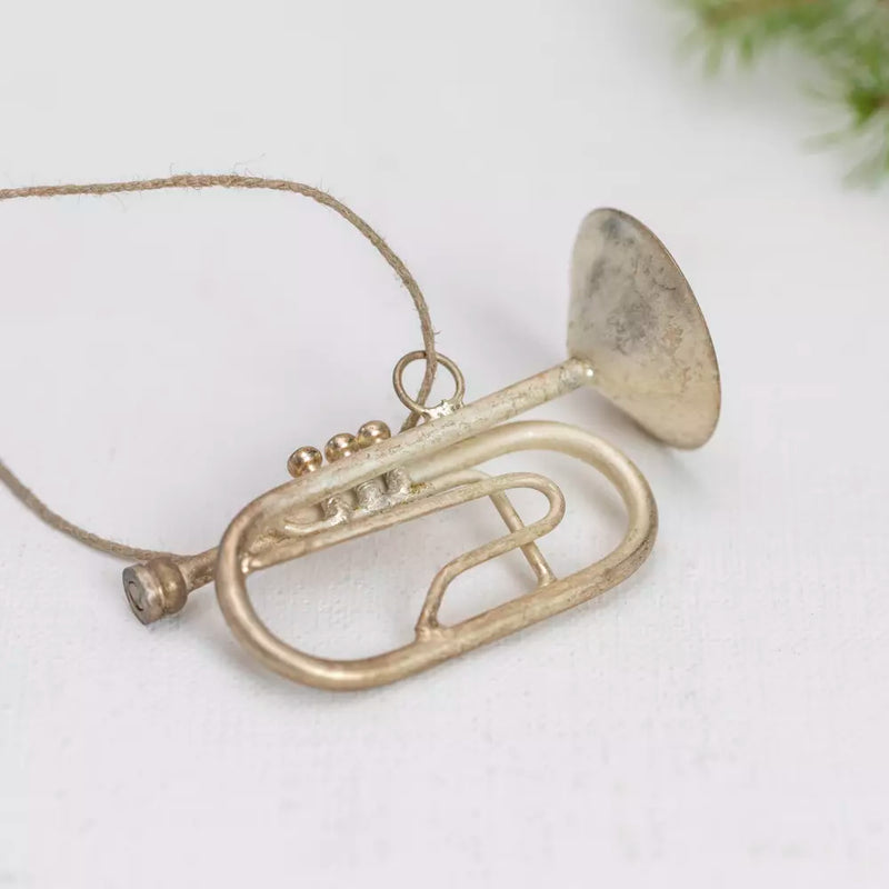 Antique Silver Trumpet Decoration
