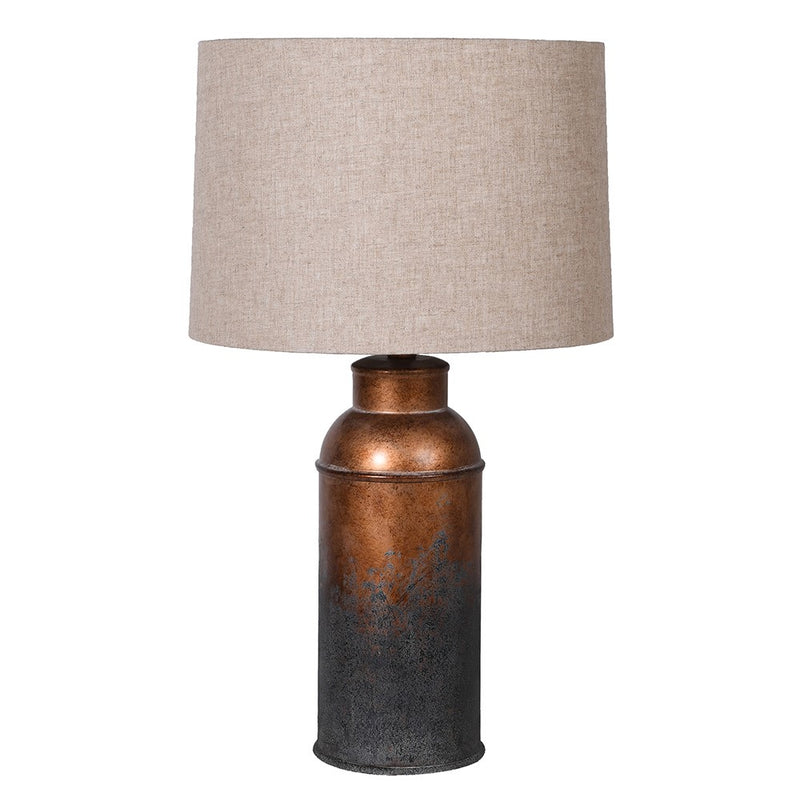 Aged Gold Table Lamp W/ Linen Shade