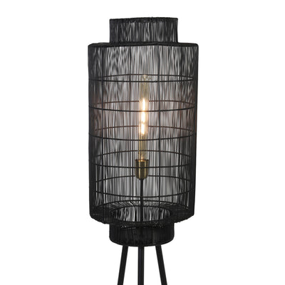 ARO Matte Black Wire Floor Lamp 150cm