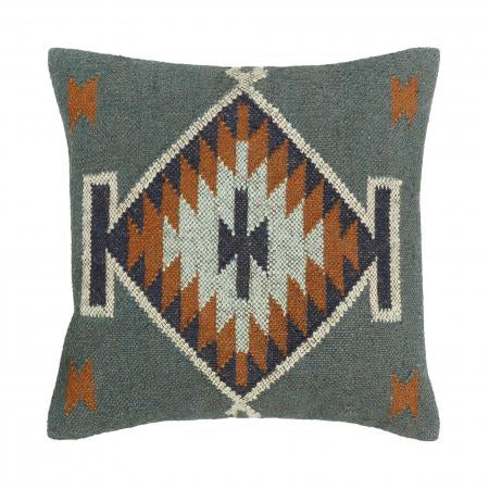 50x50cm Blue Kilim Patterned Cushion