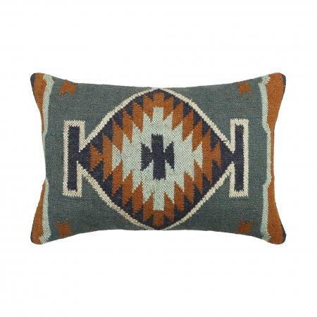 60x40cm Blue Kilim Patterned Cushion