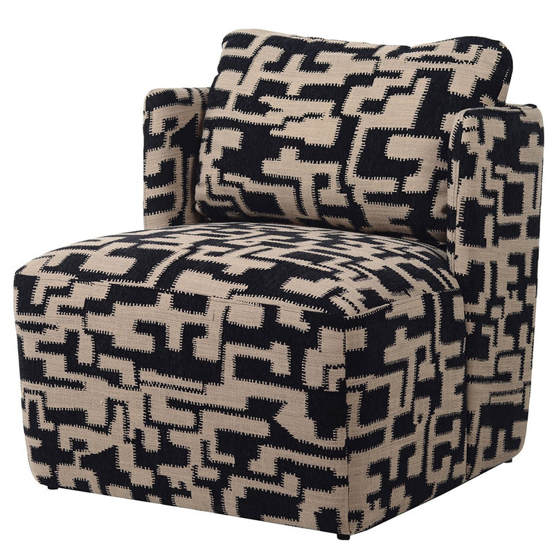 Sand/Black Maze Club Chair