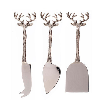 3 Cheese Knives- Stag