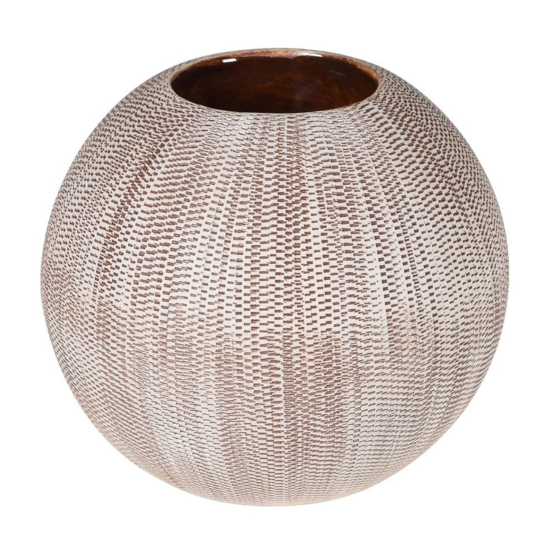 Beige Ceramic Round Candleholder