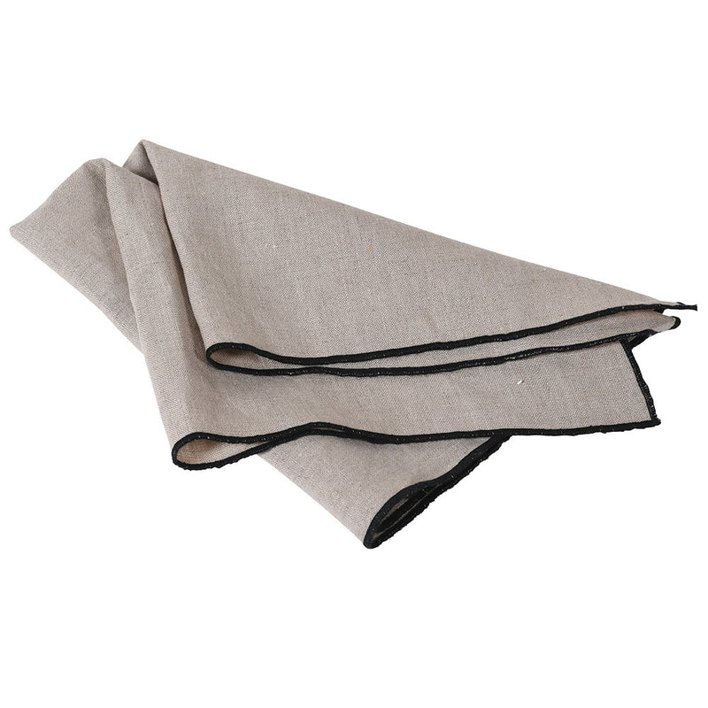 Black Edge Linen Napkin