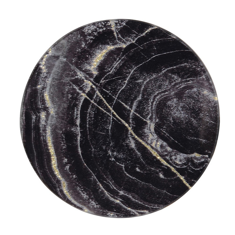 S/4 Black Marble Effect Glass Coasters