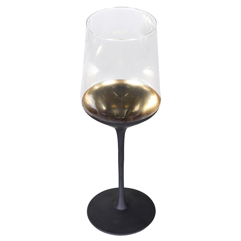 Black Stem White Wine Glass