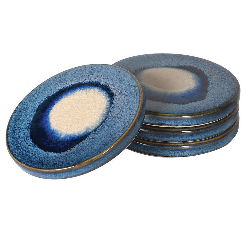 S/4 Blue Ceramic Coasters