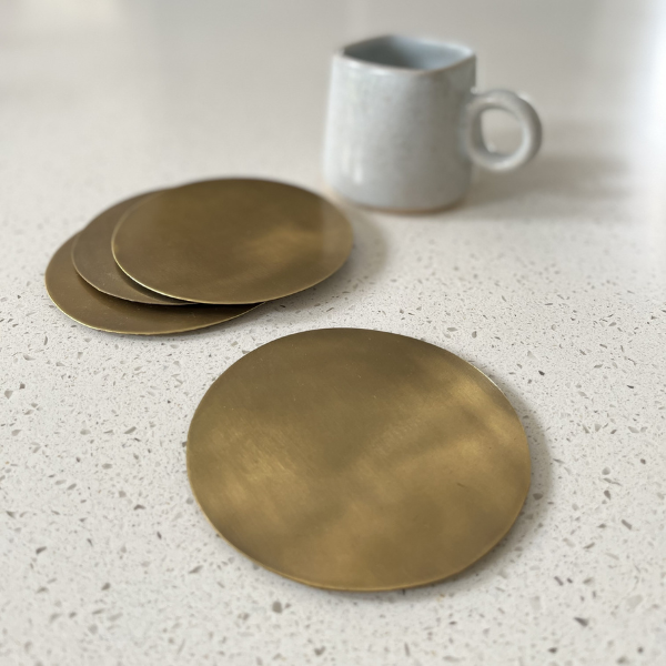 Set of 4 Brass Coasters