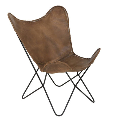 Butterfly Brown Leather Chair