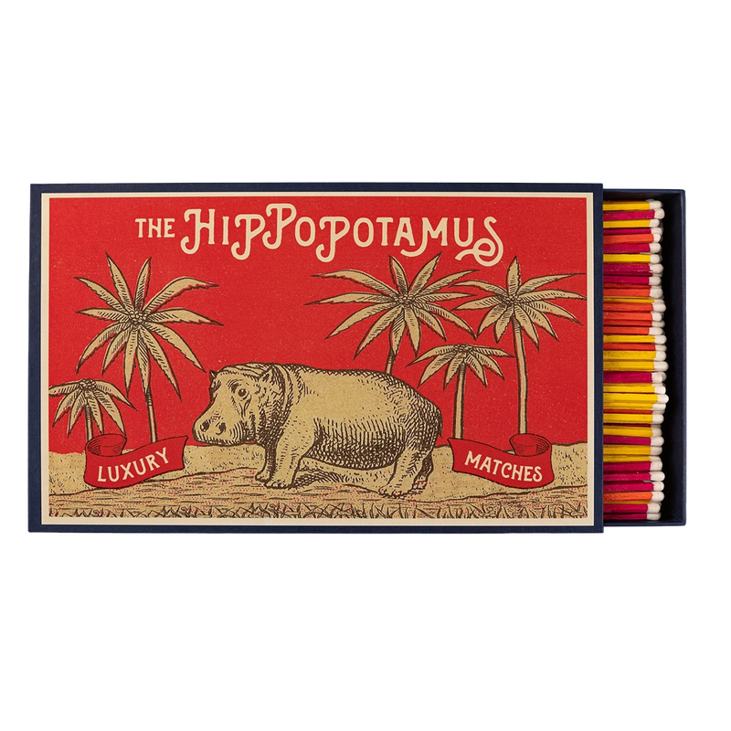 XL Hippopotamus Print Luxury Matches