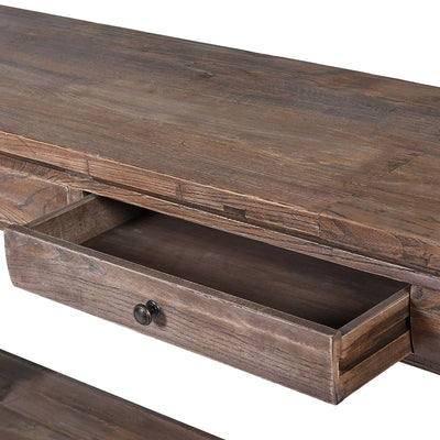 Reclaimed Elm Console Table with Drawers