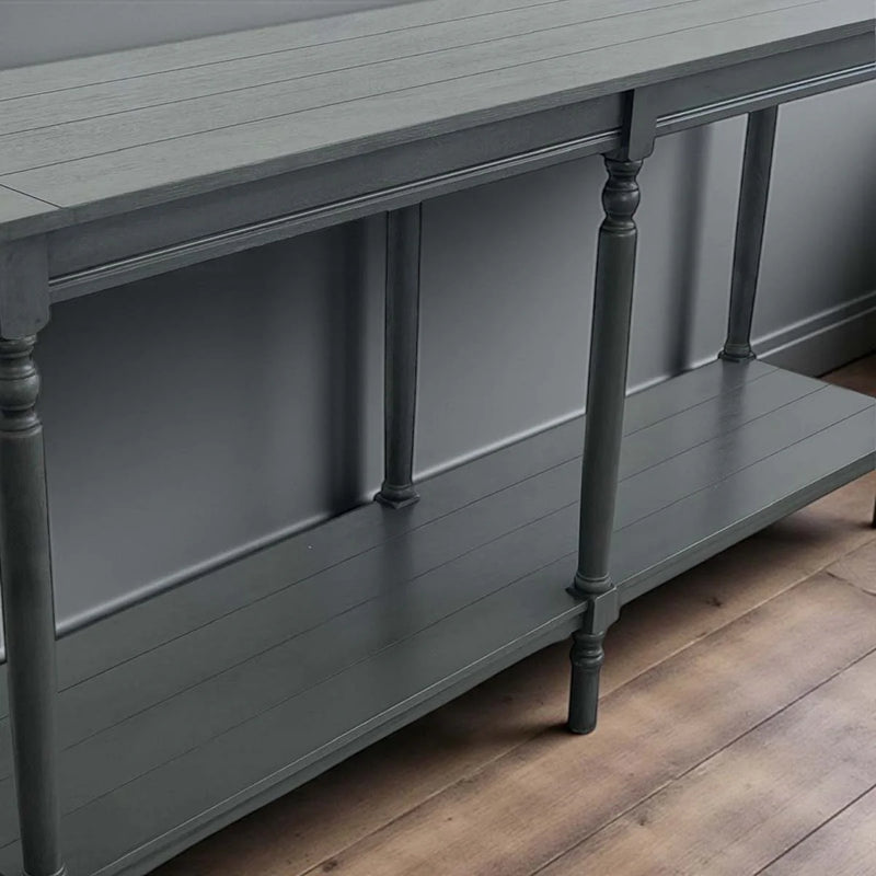 Large Matte Charcoal Console Table