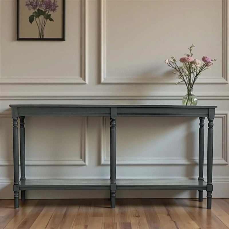 Large Matte Charcoal Console Table