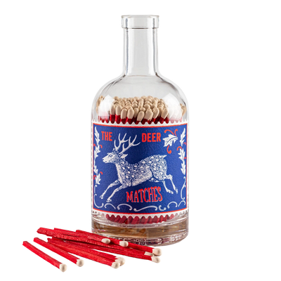 'The Stag' Stamp Glass Bottle Matches